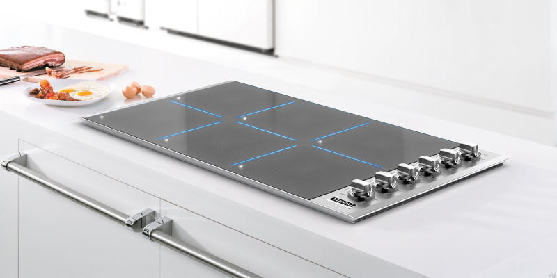 Viking induction cooktop interior view